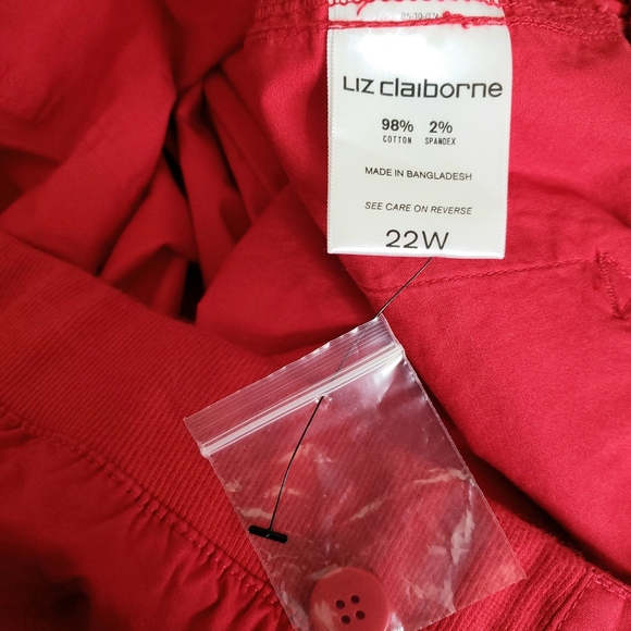 Liz Claiborne Pants Casual Red Elastic Waist Pull On Plus Size 22W NWT - Picture 10 of 12